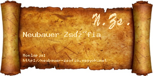 Neubauer Zsófia névjegykártya